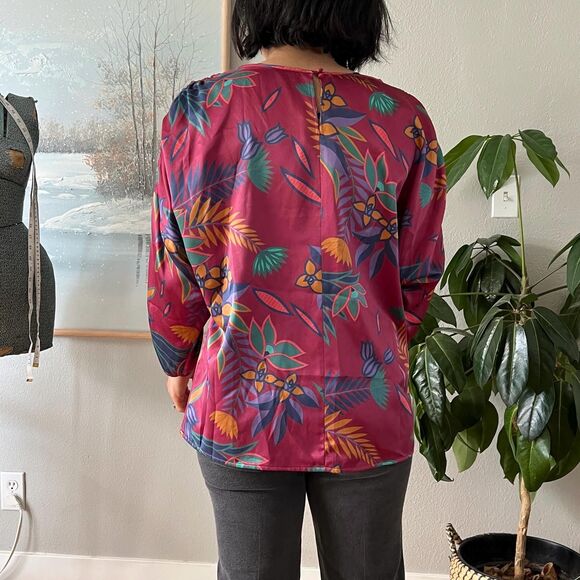 Vintage Pierre Cardin boutique red long sleeve blouse size Medium - Picture 5 of 8